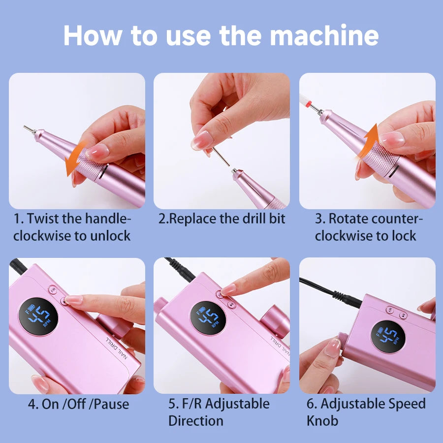45000RPM Adjustable Speed  Nail Drill