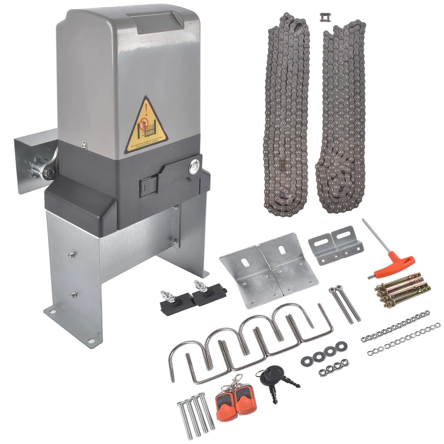 1800lbs Automatic Sliding Gate Opener Operator Kit Electric with 2 Remotes