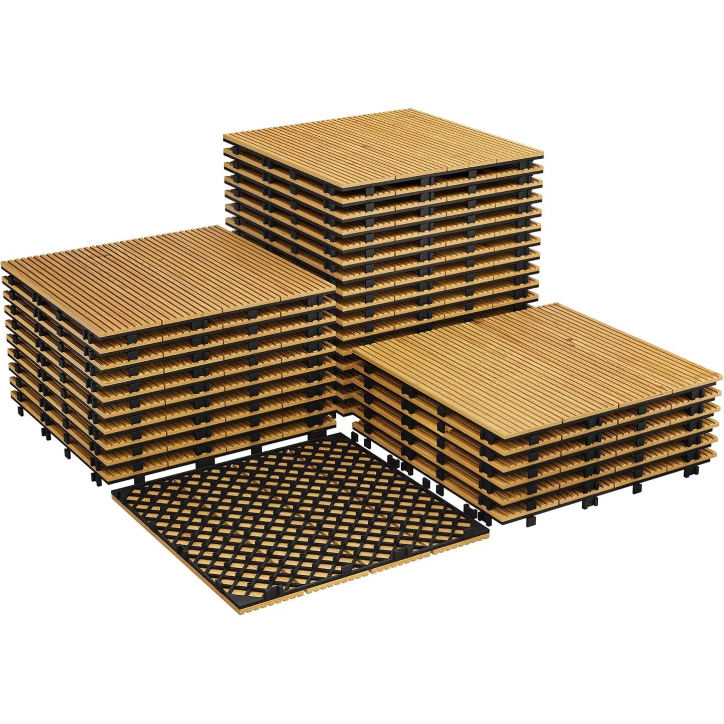 Acacia Wood  Deck Tiles for Patio , 12"x12"