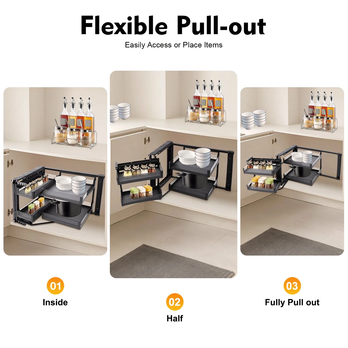 Kitchen Corner Cabinet Pull Out 2 Tiers