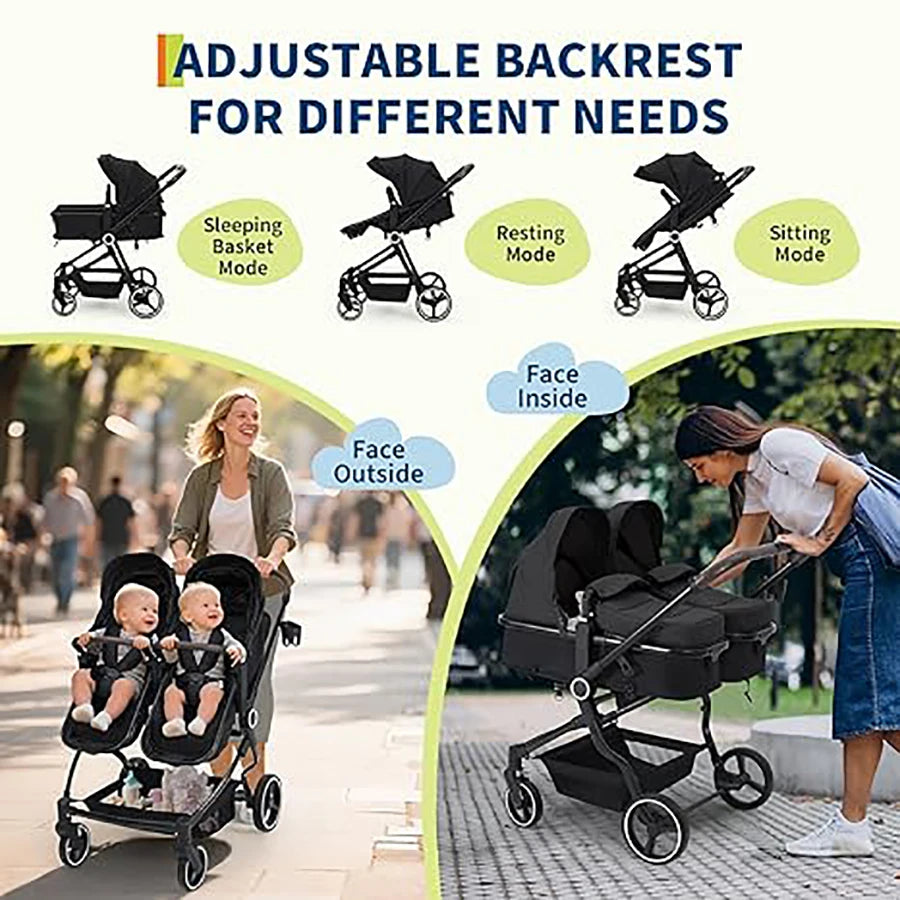 Double Stroller for Newborn and Toddler
