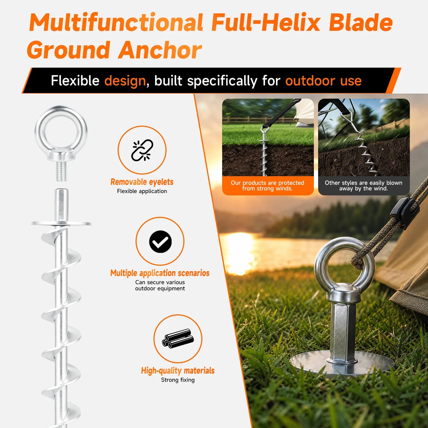 15-Inch Heavy-Duty Anchor  For Tent