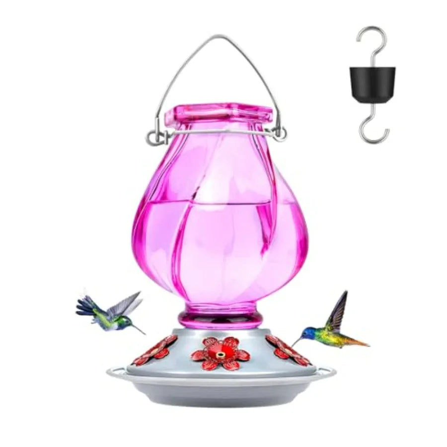 Hummingbird Feeder, Hand Blown Glass