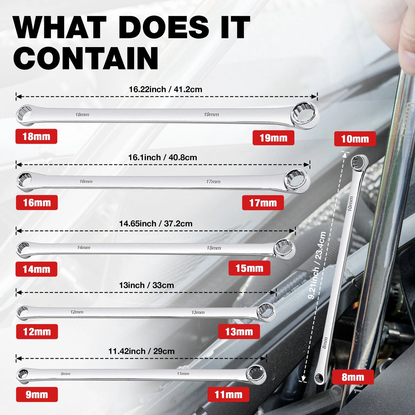 Extra Long Wrench Set Metric