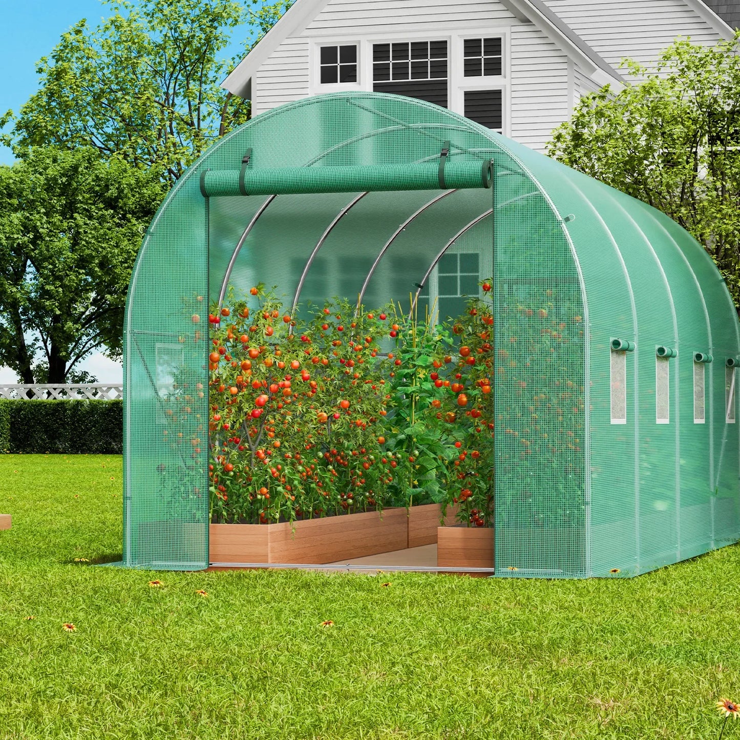 Walk-in Tunnel Greenhouse 14.6x6.36x6.3ft