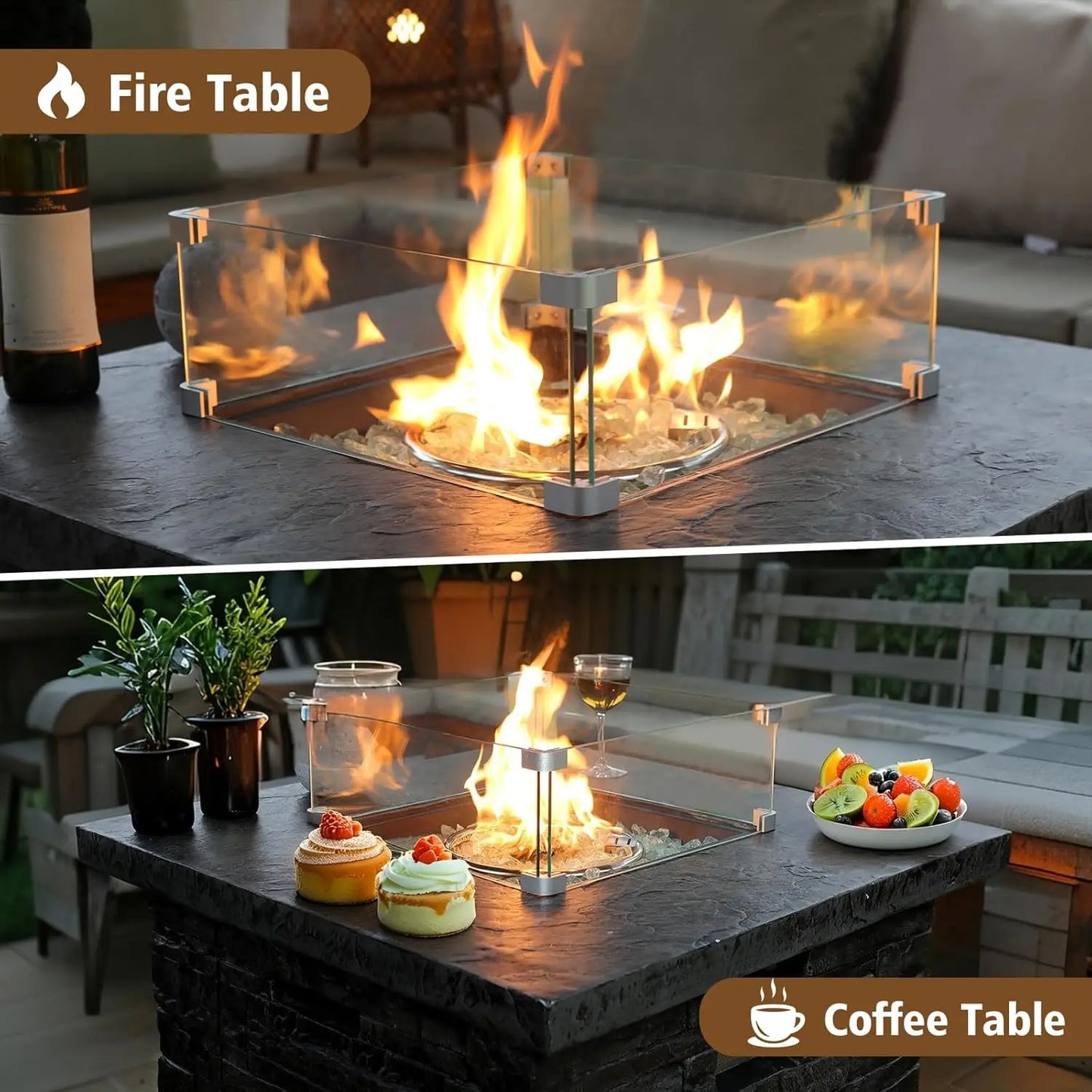 35in 50000BTU Propane Fire Pit Table Set
