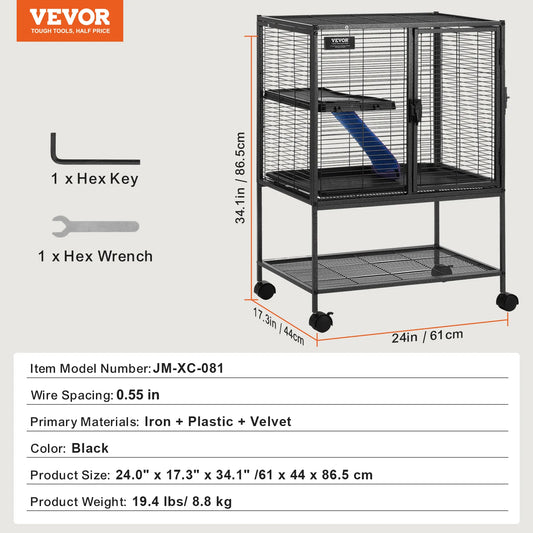 Rolling Metal Small Animal Cage