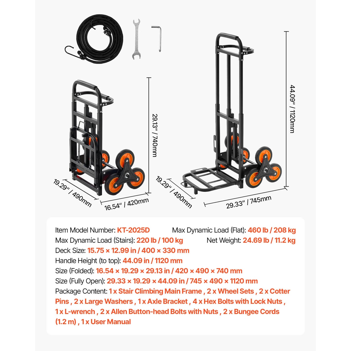 220LBS Stair Climbing Cart