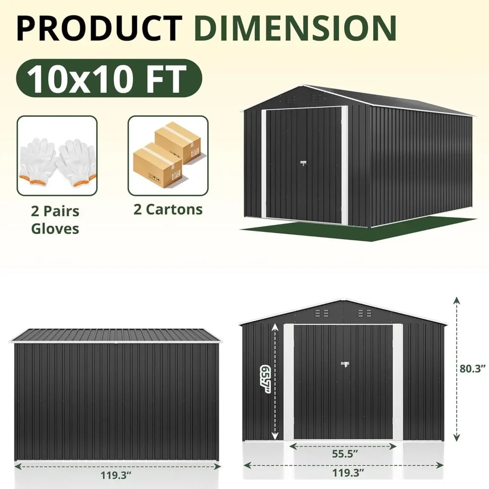 Outdoor Storage Shed, Lockable doors