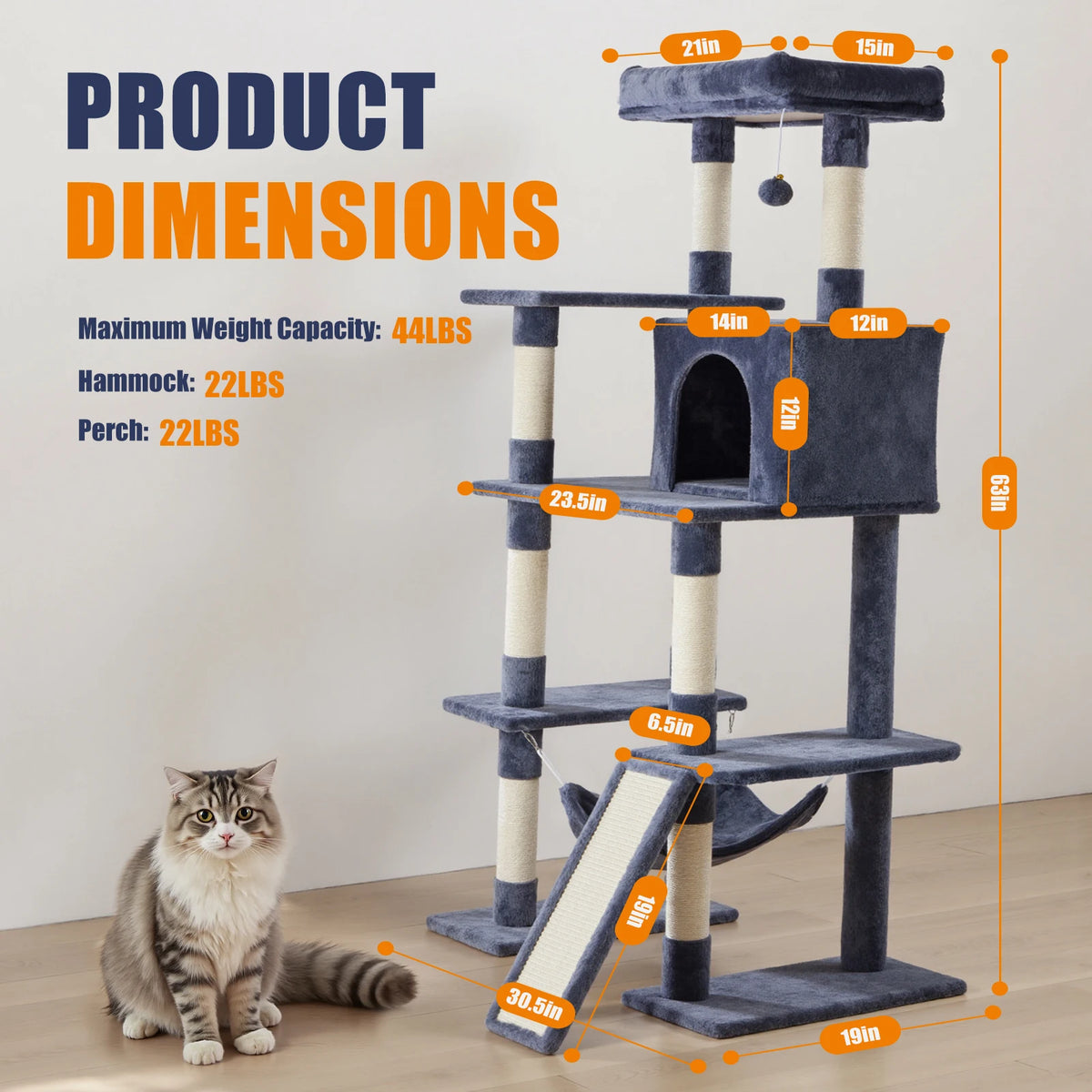 63In Cat Tree  Scratching Post