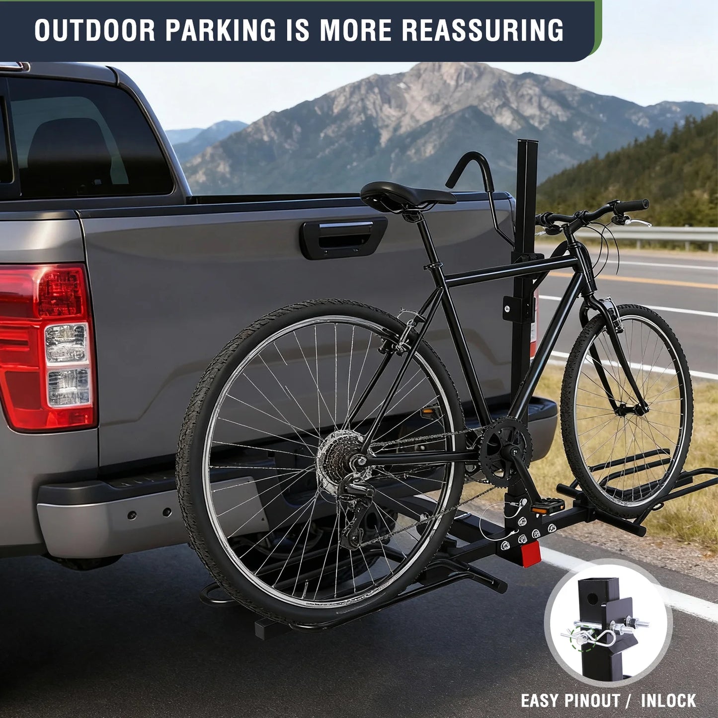 Hitch Mount  E-Bike Rack for 1.25in and 2in Receiver 132lbs