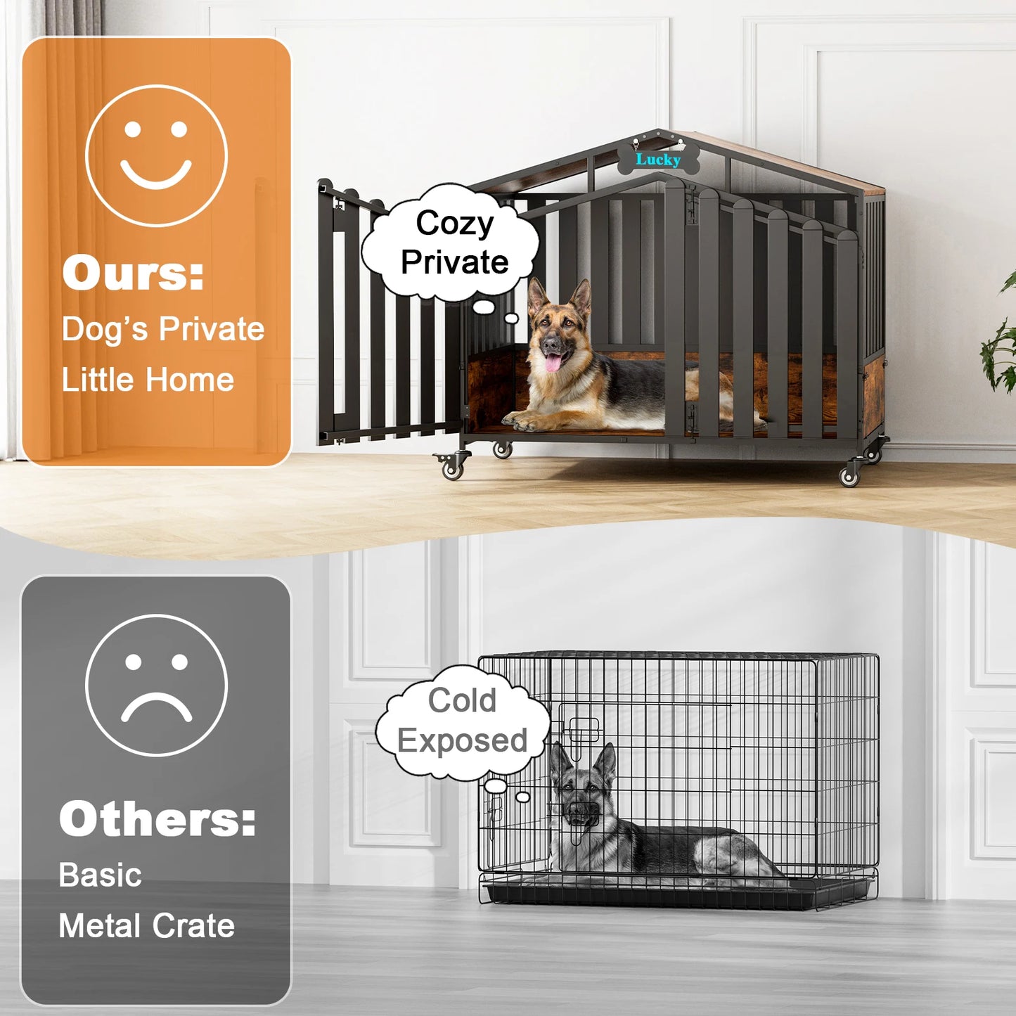 Dog Crate with Wheels