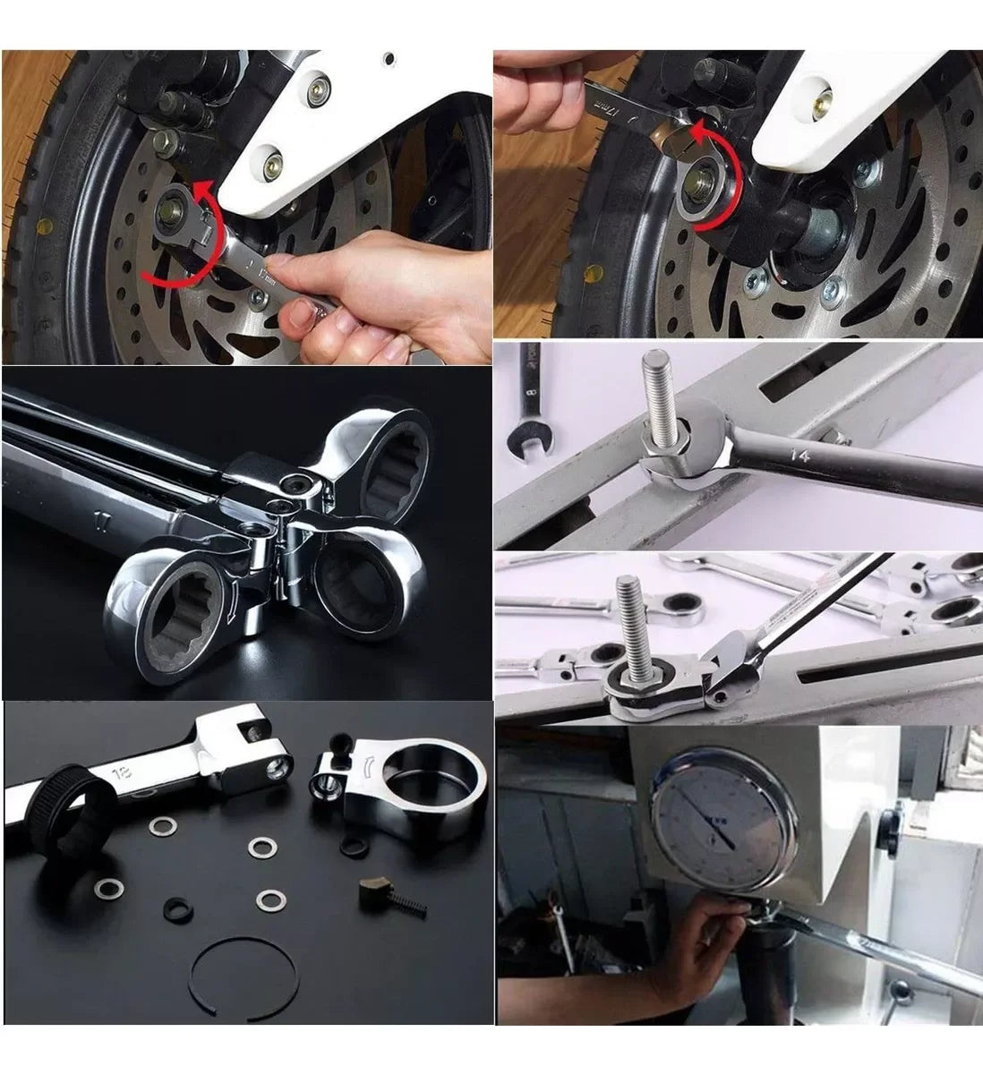 Metric Flex-Head Ratchet Wrench Set