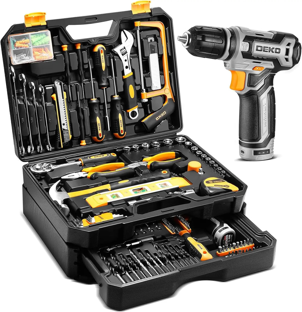 Home Mechanic Toolbox with 12V Drill