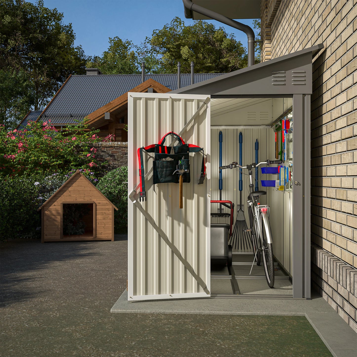 Metal Lean-To Storage Shed