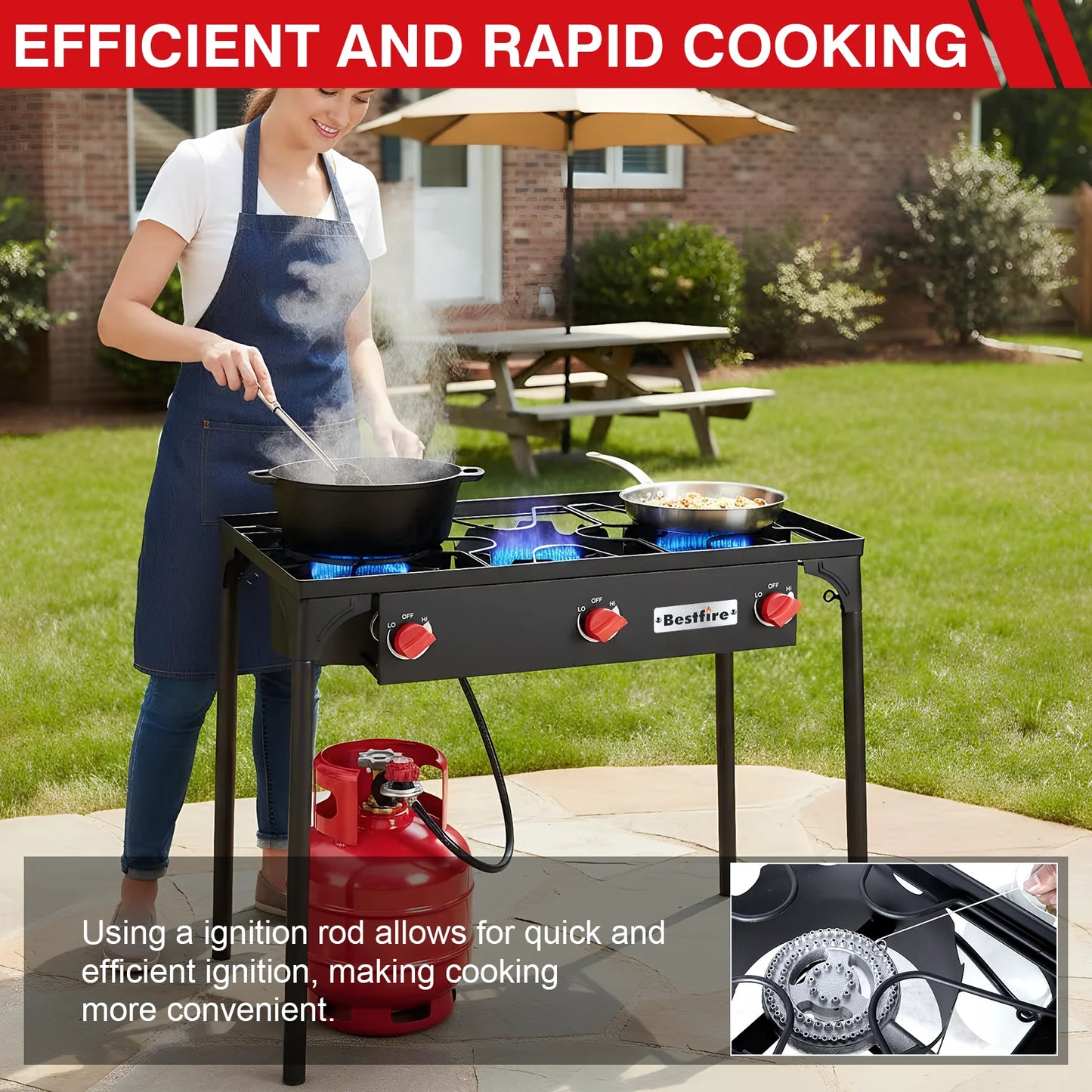 3 Burner Propane Camping Stove