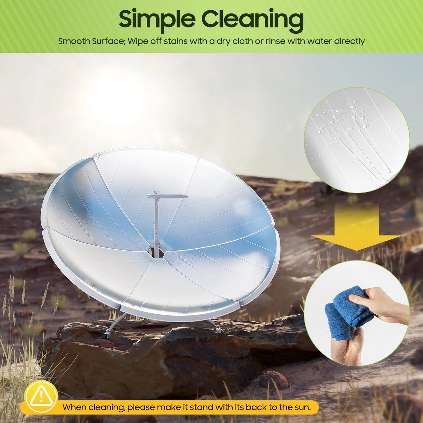 Portable Parabolic Solar Cooker 1500W