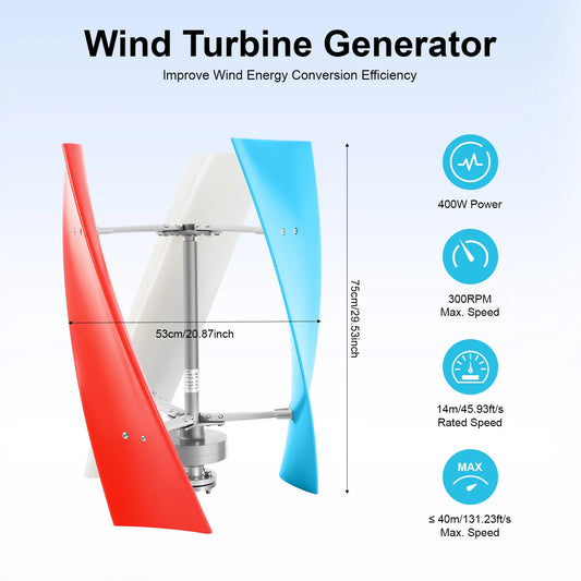 3-blade Wind Turbine Generator  Kit, 400W