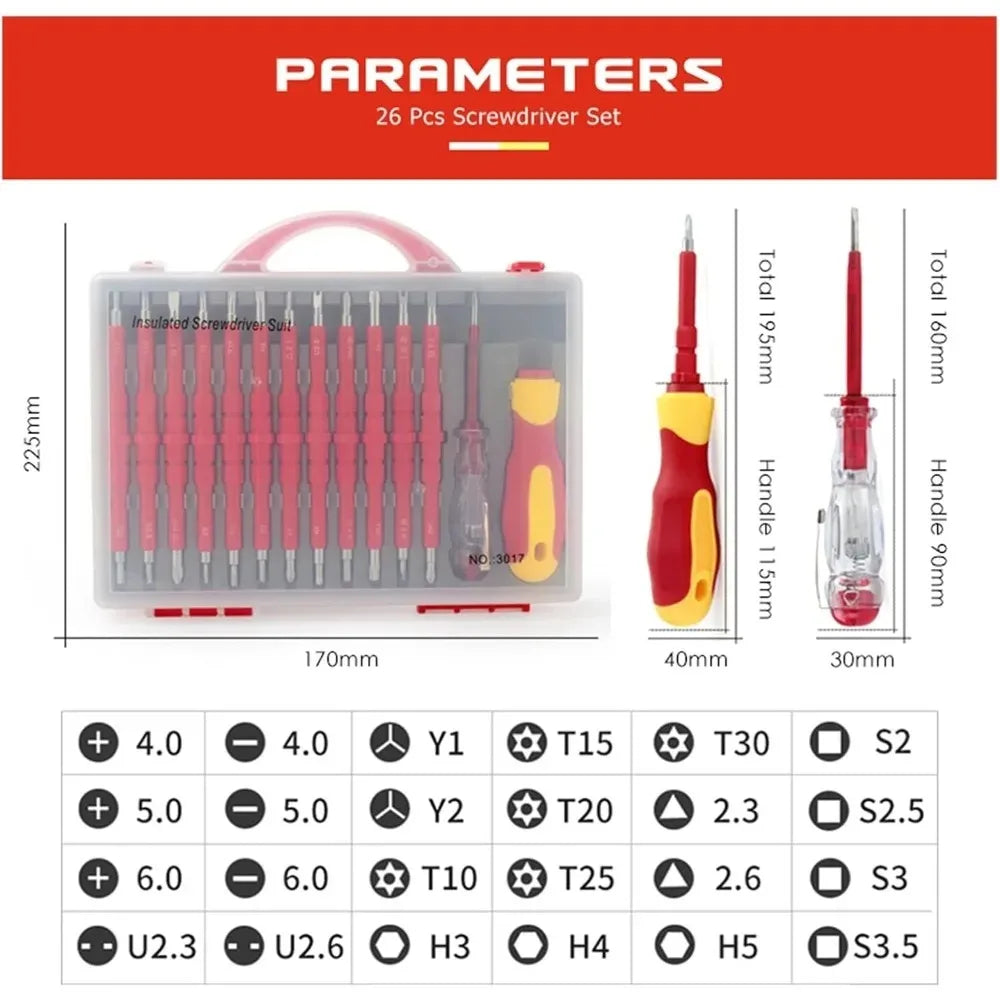 Insulated Electrician Screwdriver Set