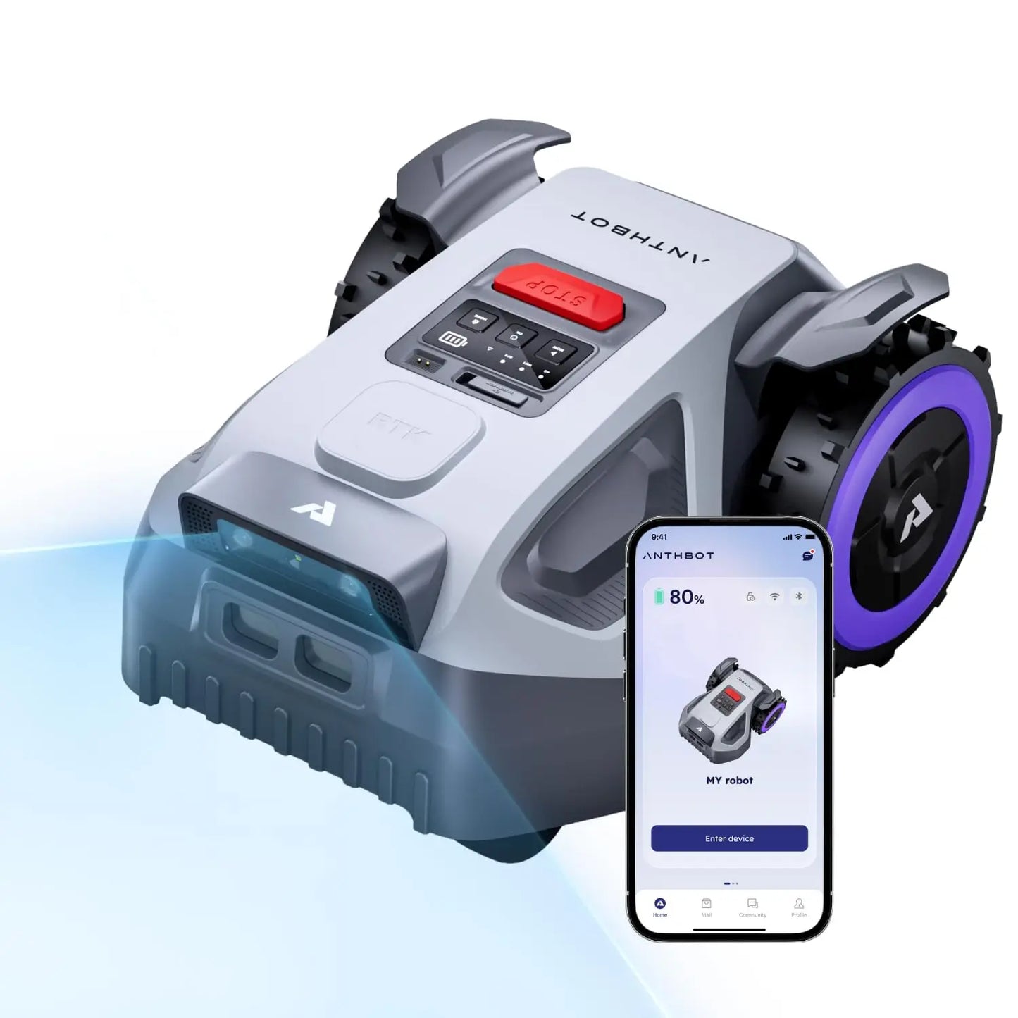 Robot Lawn Mower 1/8 Acre, Dual Vision