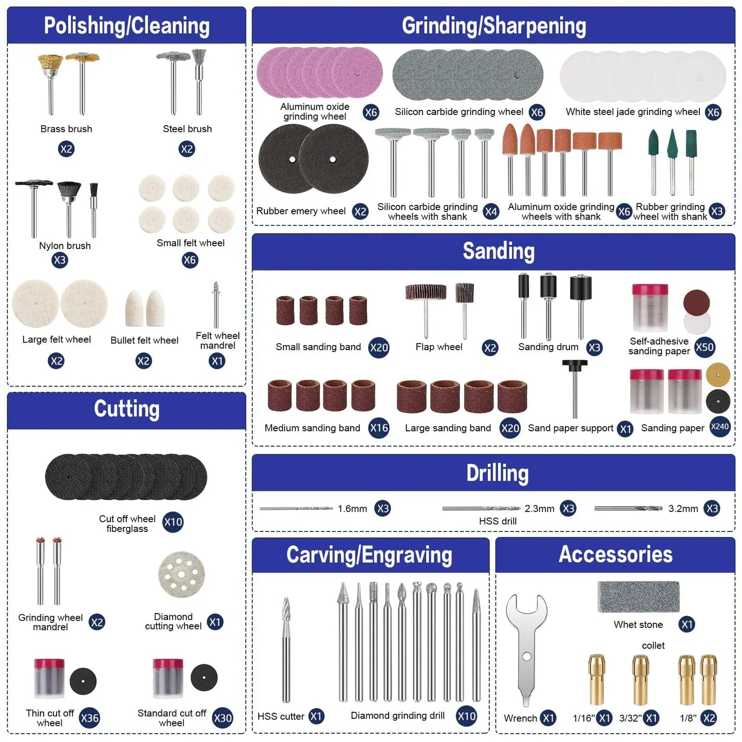 516PCS Rotary Tool Accessories Kit