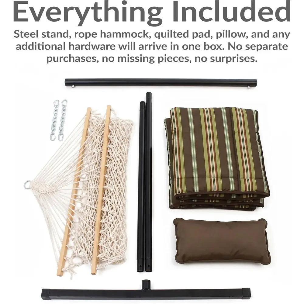 Rope Double Hammock with Stand