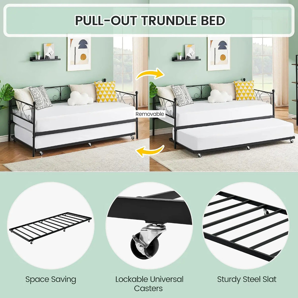 Sofa with Pull-Out Trundle Bed