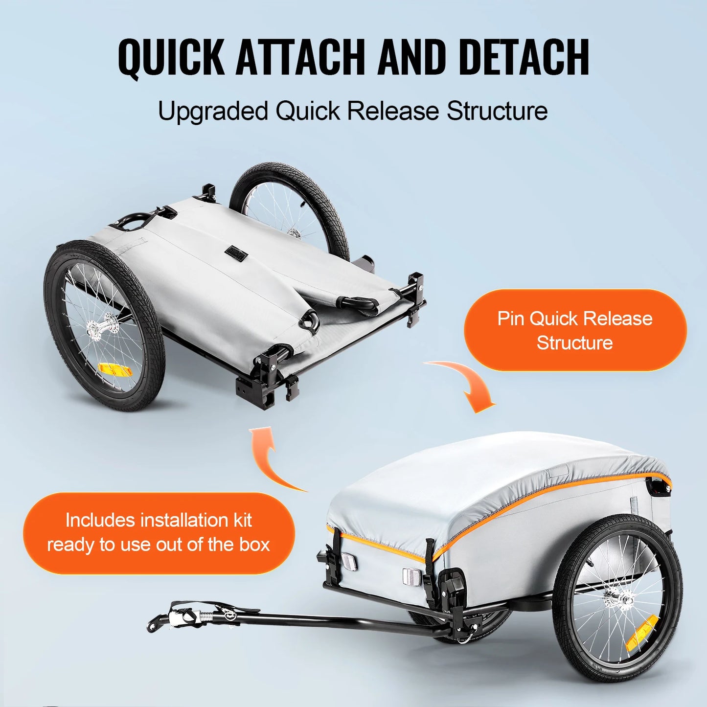100lbs Bike Cargo Trailer Foldable