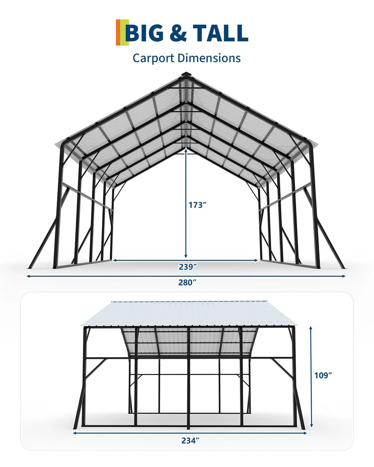 20x20 ft Metal Carport