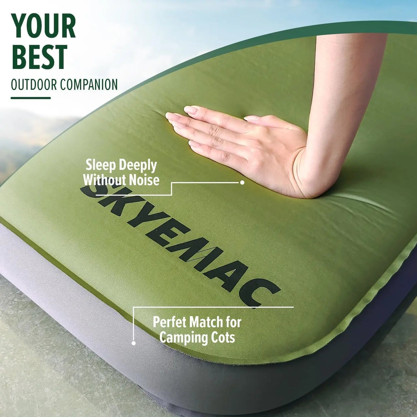 4" Thick  Sleeping Pad with Memory Foam, 78"x29"