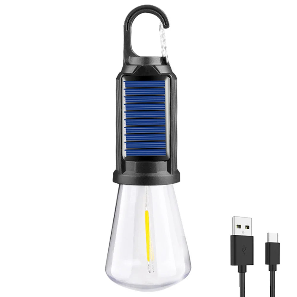 Solar Powered LED Camping Lamp with Hook