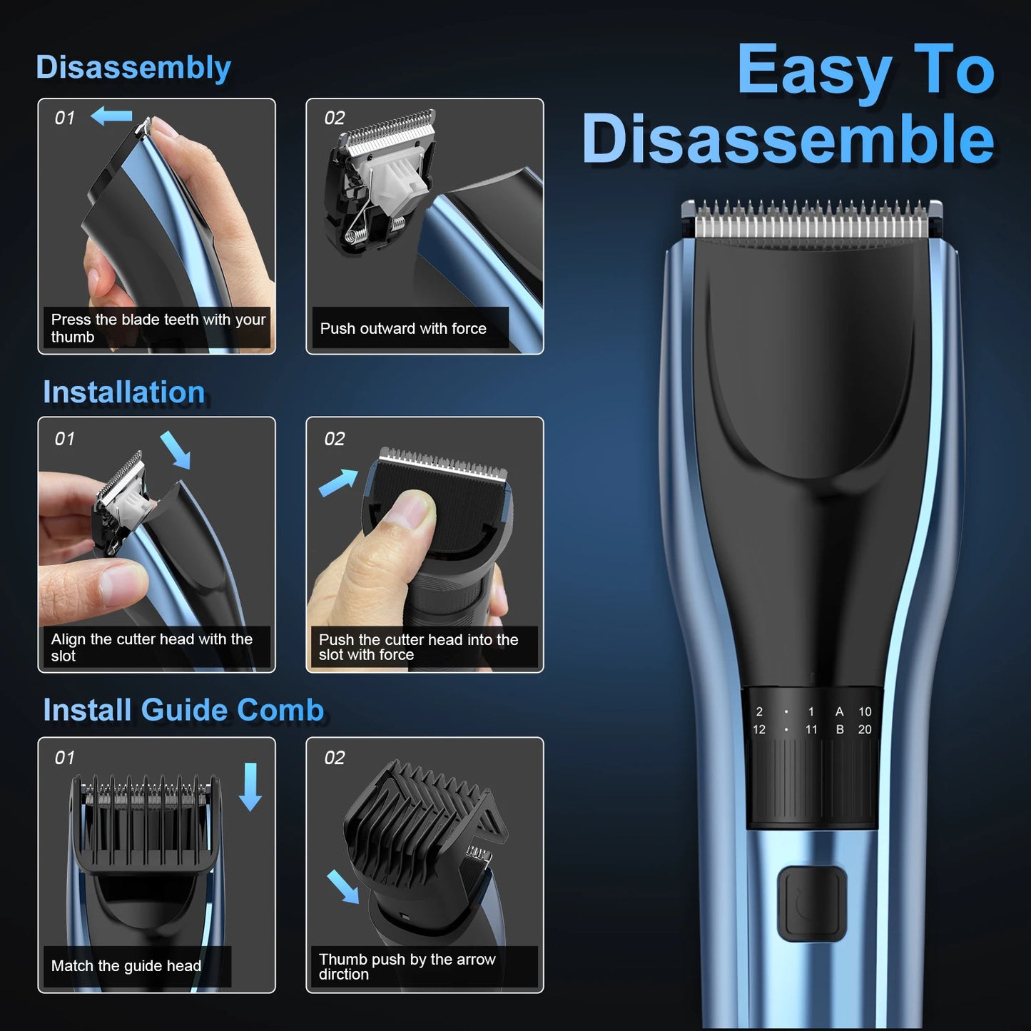 Hair Trimmer Electric for Men Women rechargeable