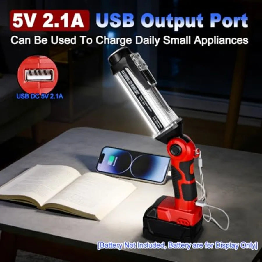 Flashlight Work Light for Milwaukee 18V Battery