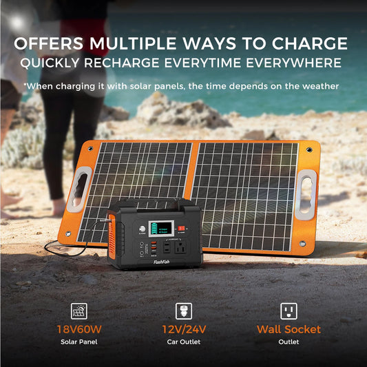 200W 151Wh Power Station with 60W Solar Panel Set