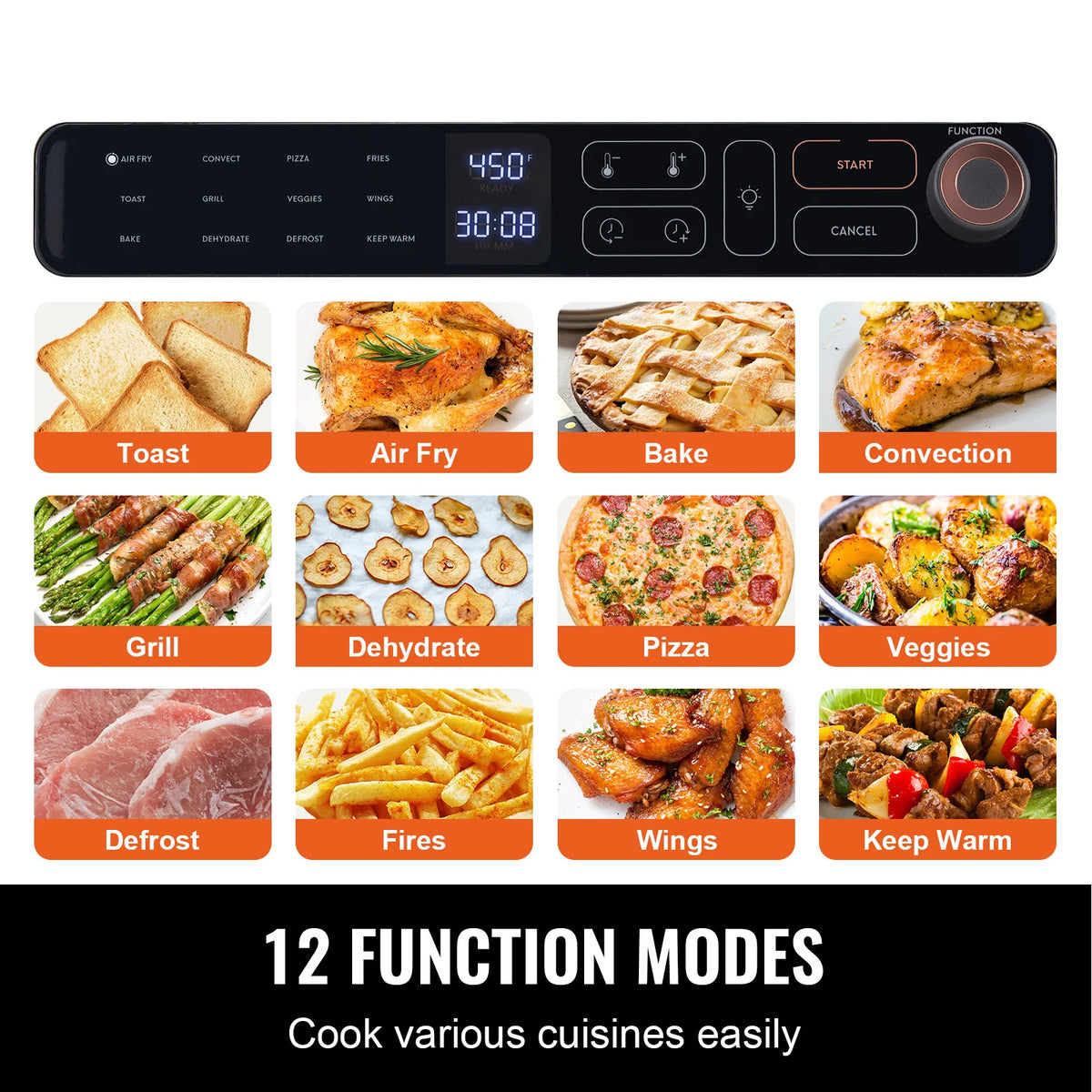 Air Fryer Toaster  Convection Oven 1700W