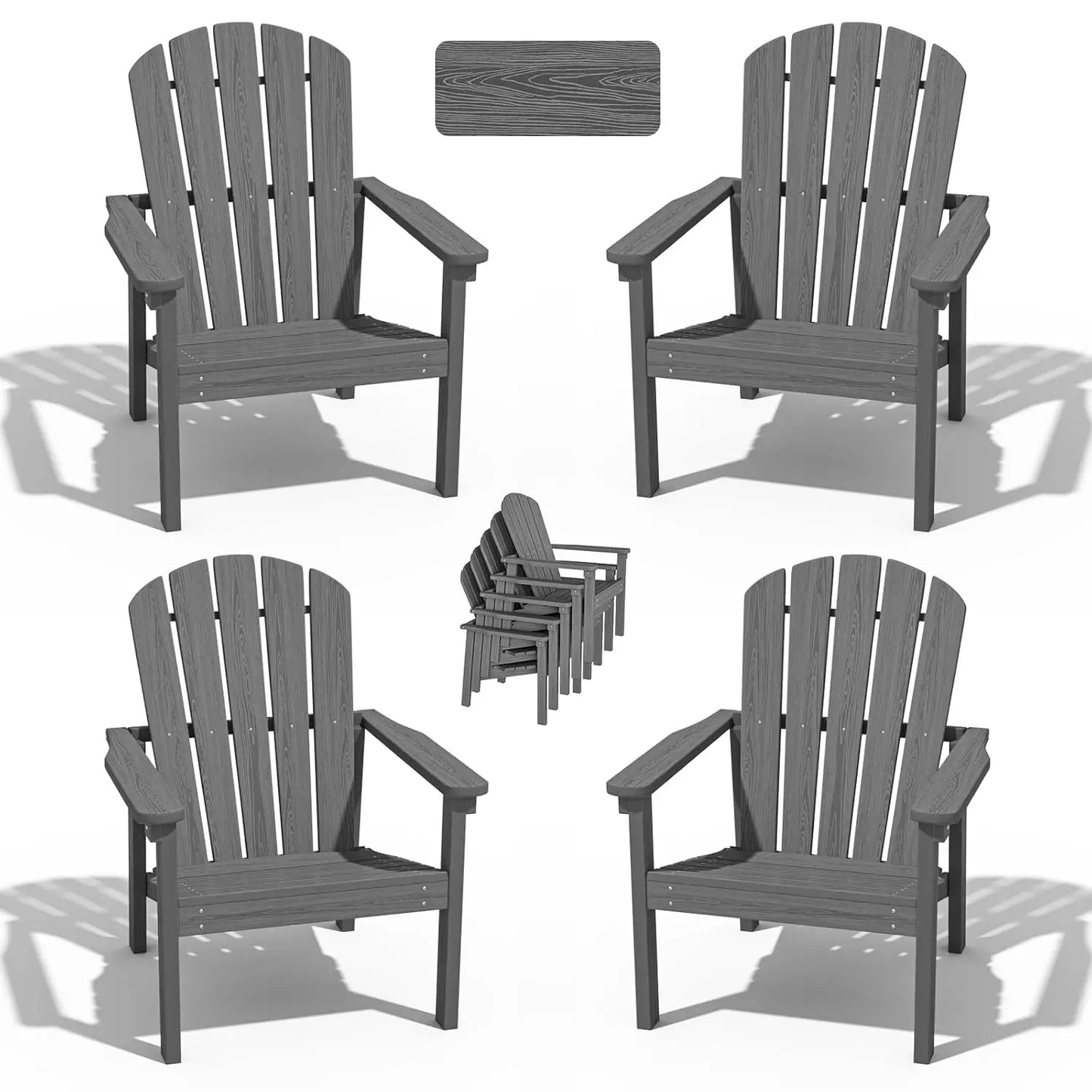 Stackable Adirondack Chairs Set of 4