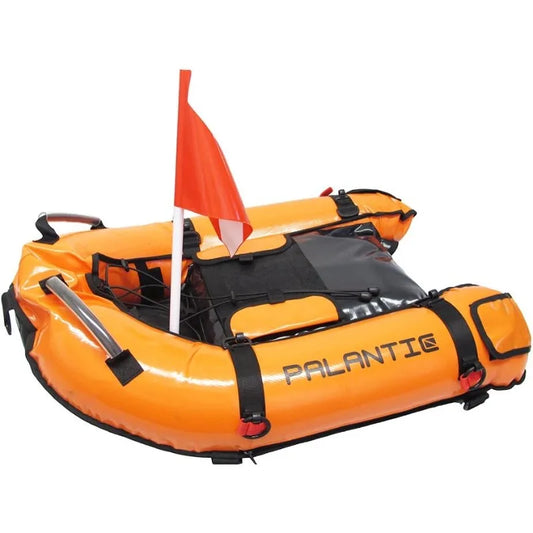 Float Boat with Dive Flag & Air Pump, Orange