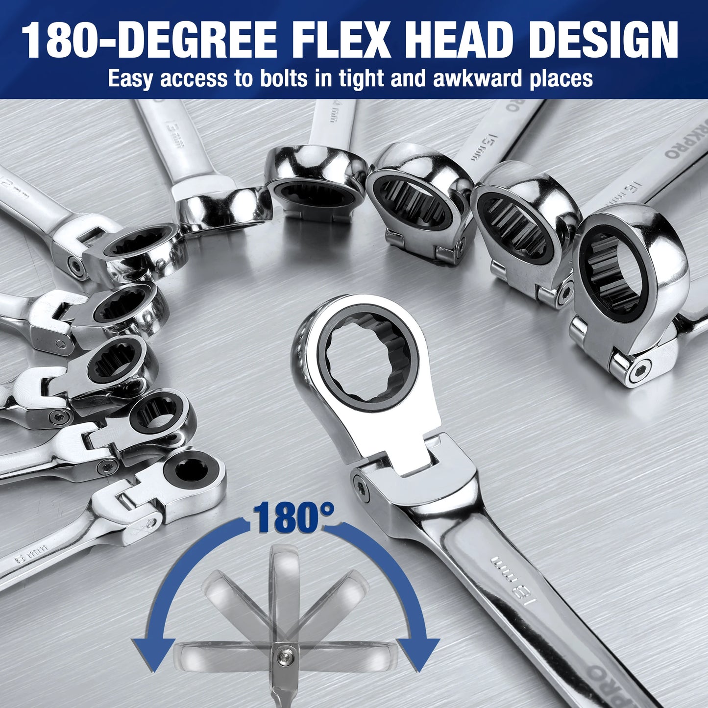22pcs Ratcheting Wrench Set