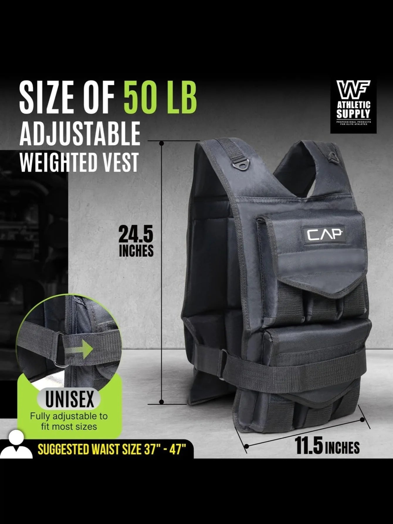 50 LB Adjustable Weighted Vest