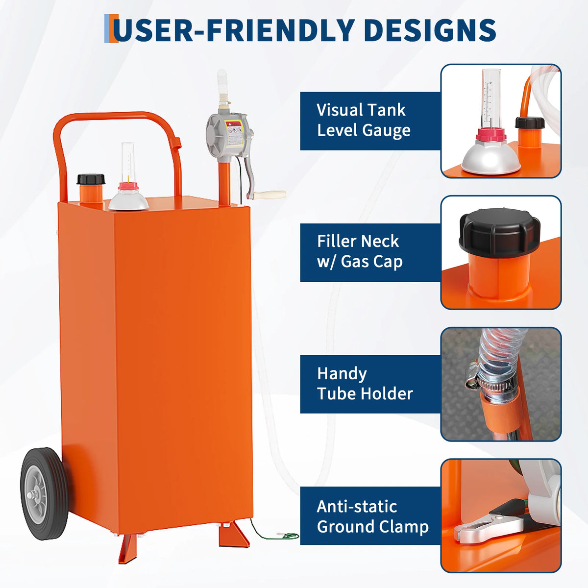 Portable Fuel Caddy with Manual Pump