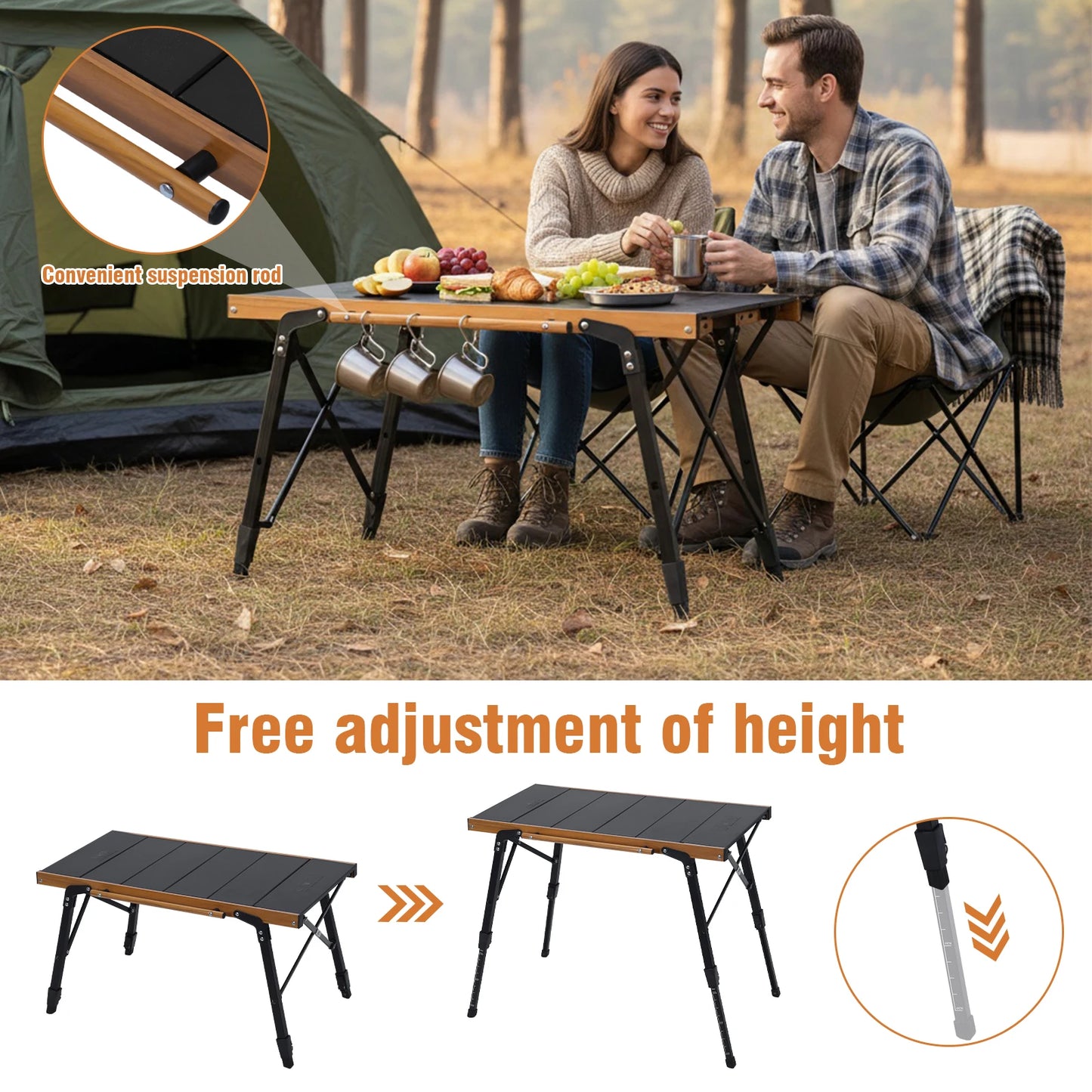 Folding Camping Table with Storage Bag
