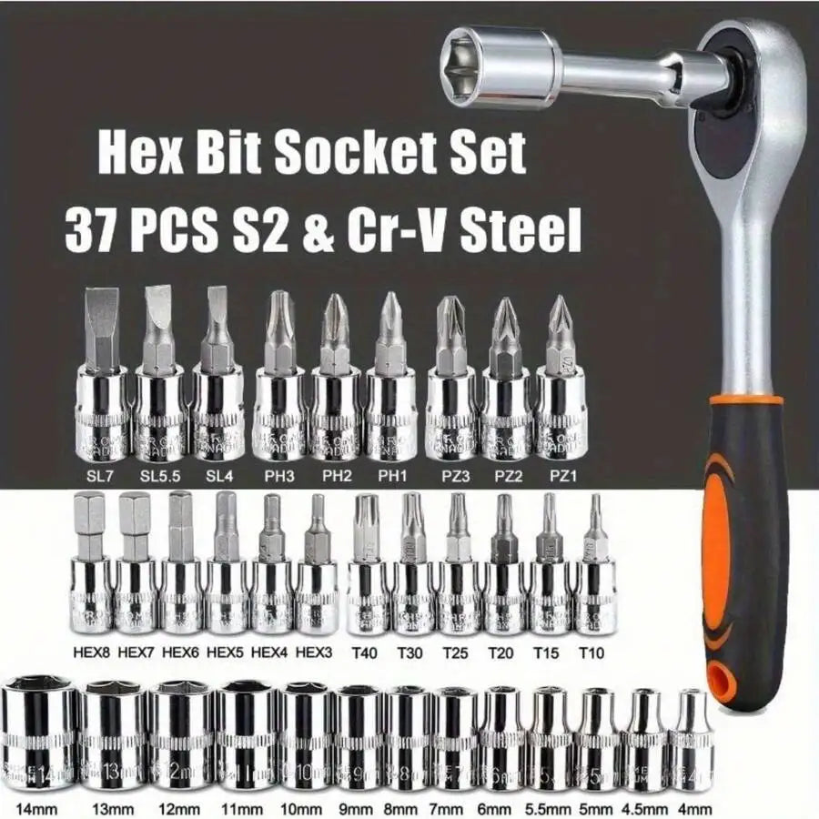 46-Piece Mechanic Tool Set 1/4-Inch Drive