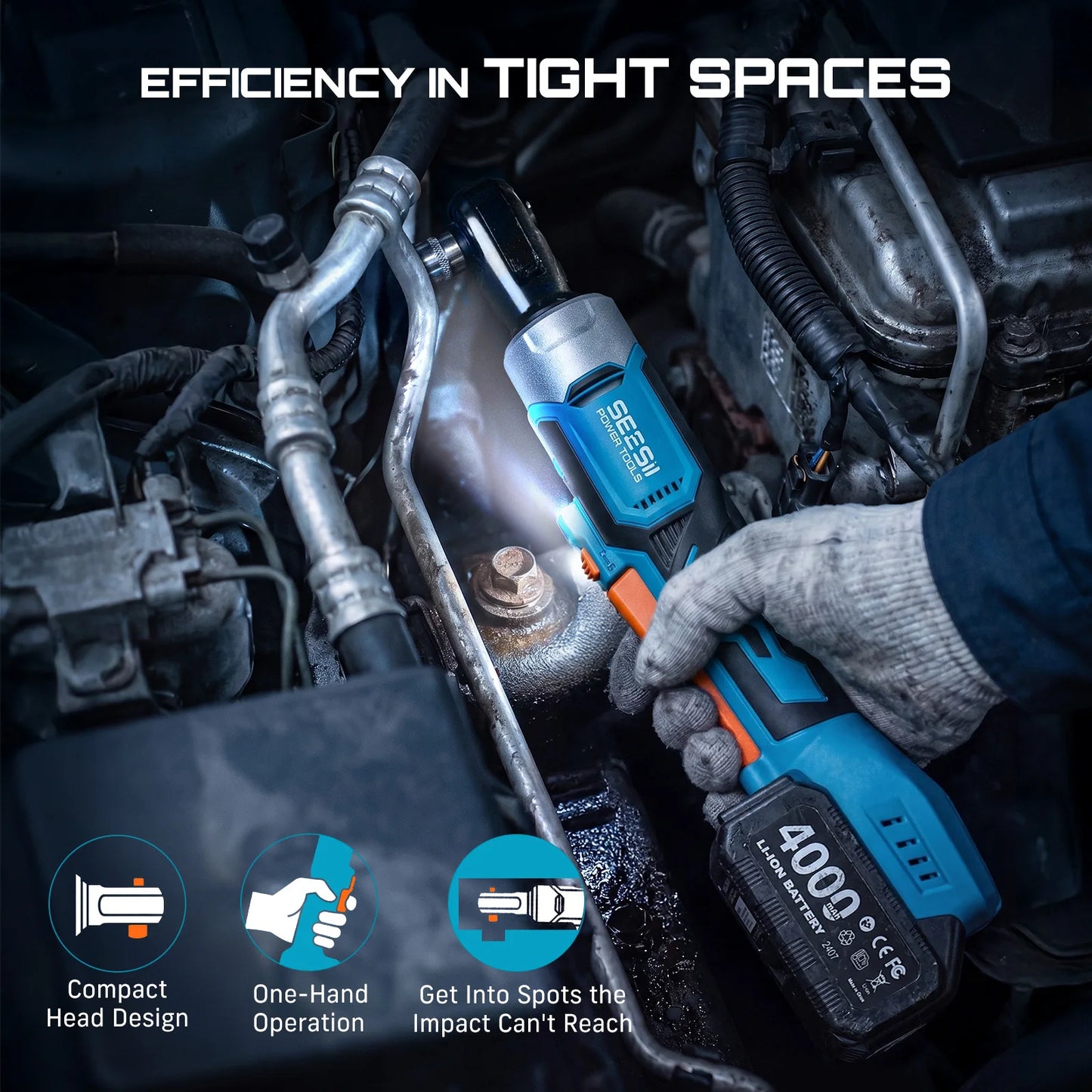 3/8" Ratchet Wrench & 1000N.m Impact Wrench Kit