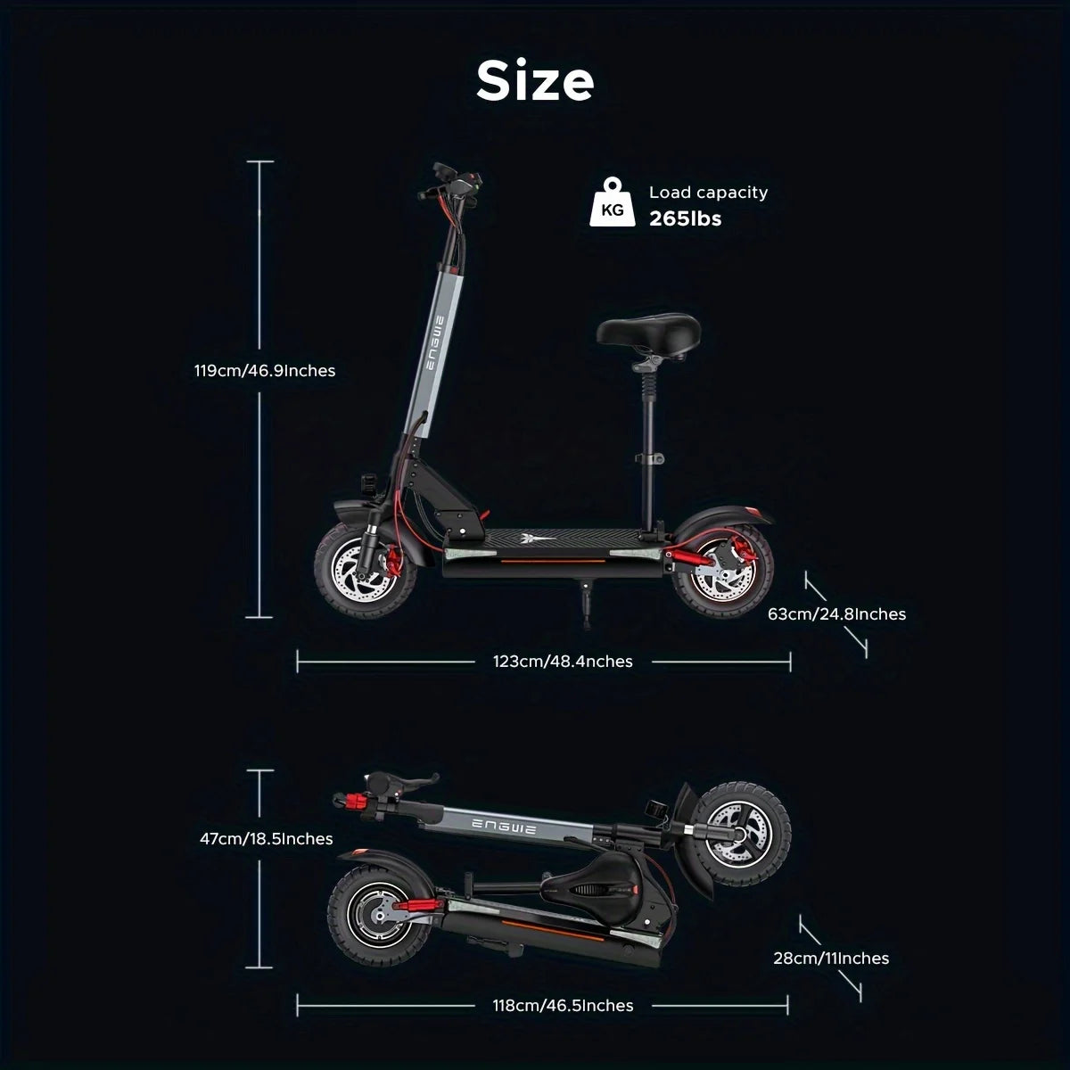 Electric Folding Scooter w/ Seat