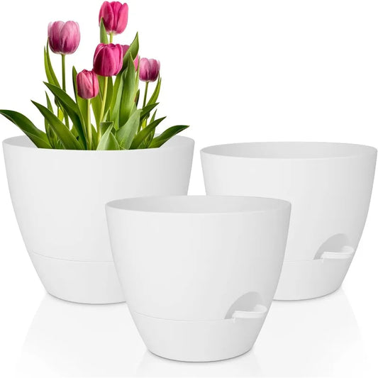 12/10/9 Inch Self Watering Planters with Drainage Holes