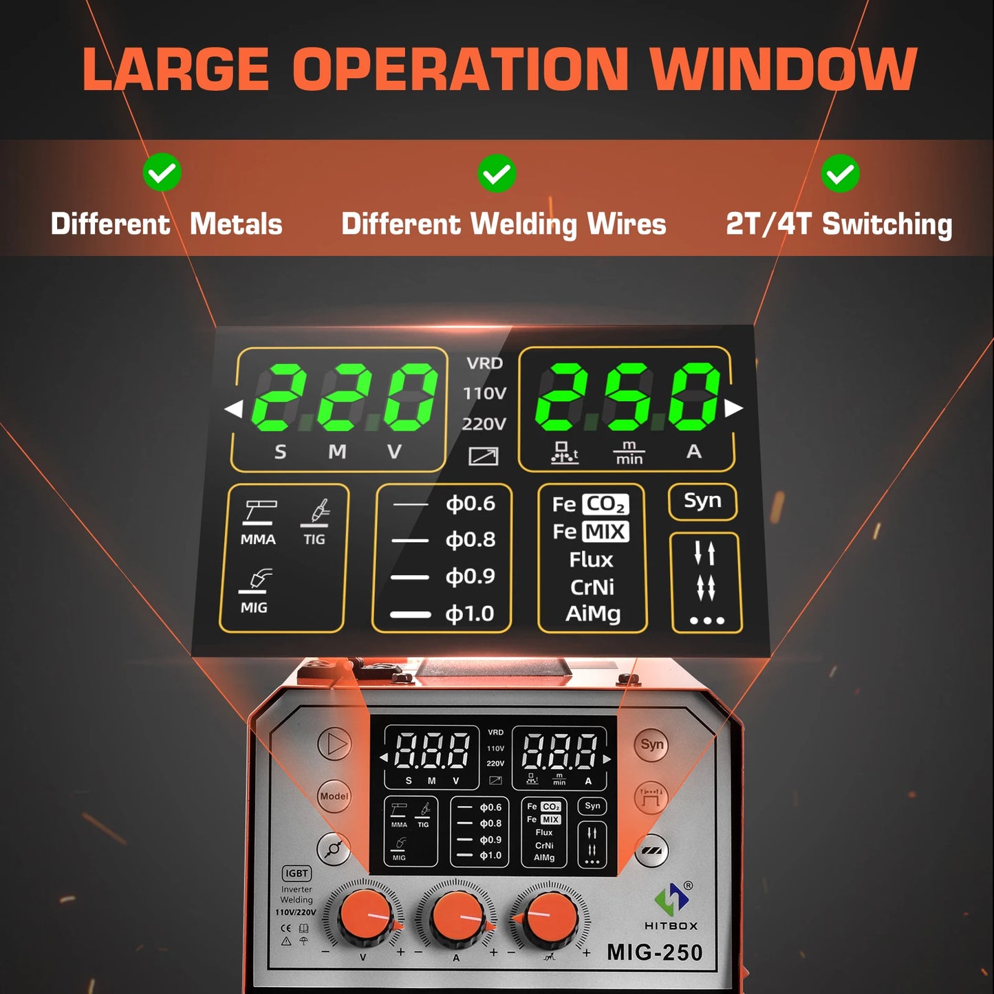 Semi-automatic 6 in 1 Gasless TIG MIG Mini Welder