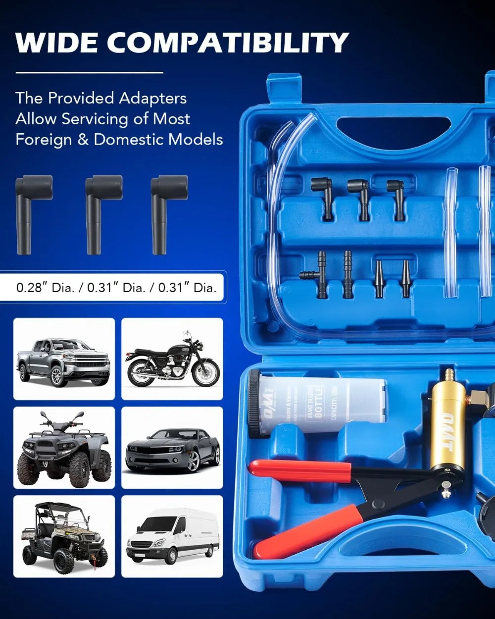 Brake Bleeder Kit with Hand Vacuum Pump