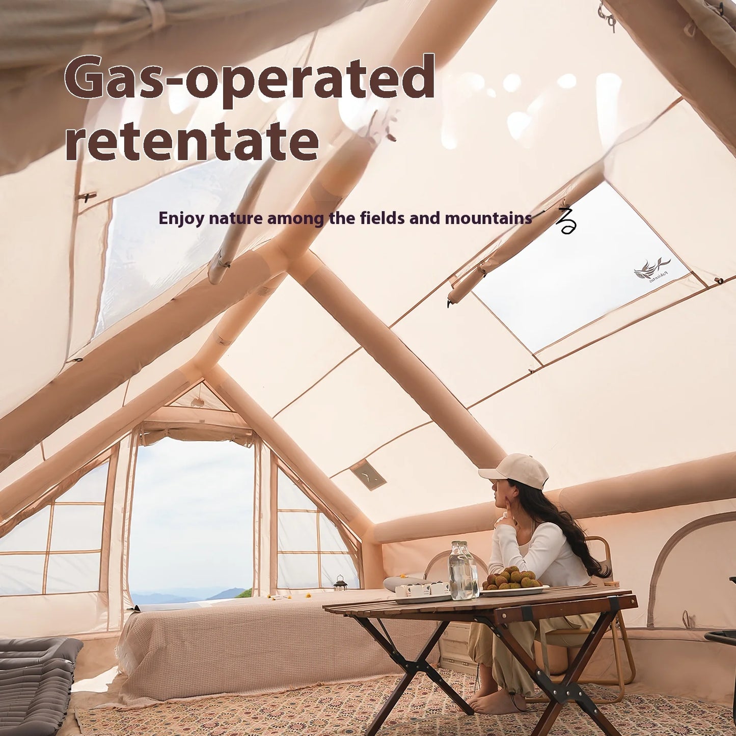 Inflatable , Luxury Camping Tents With Stove Plug