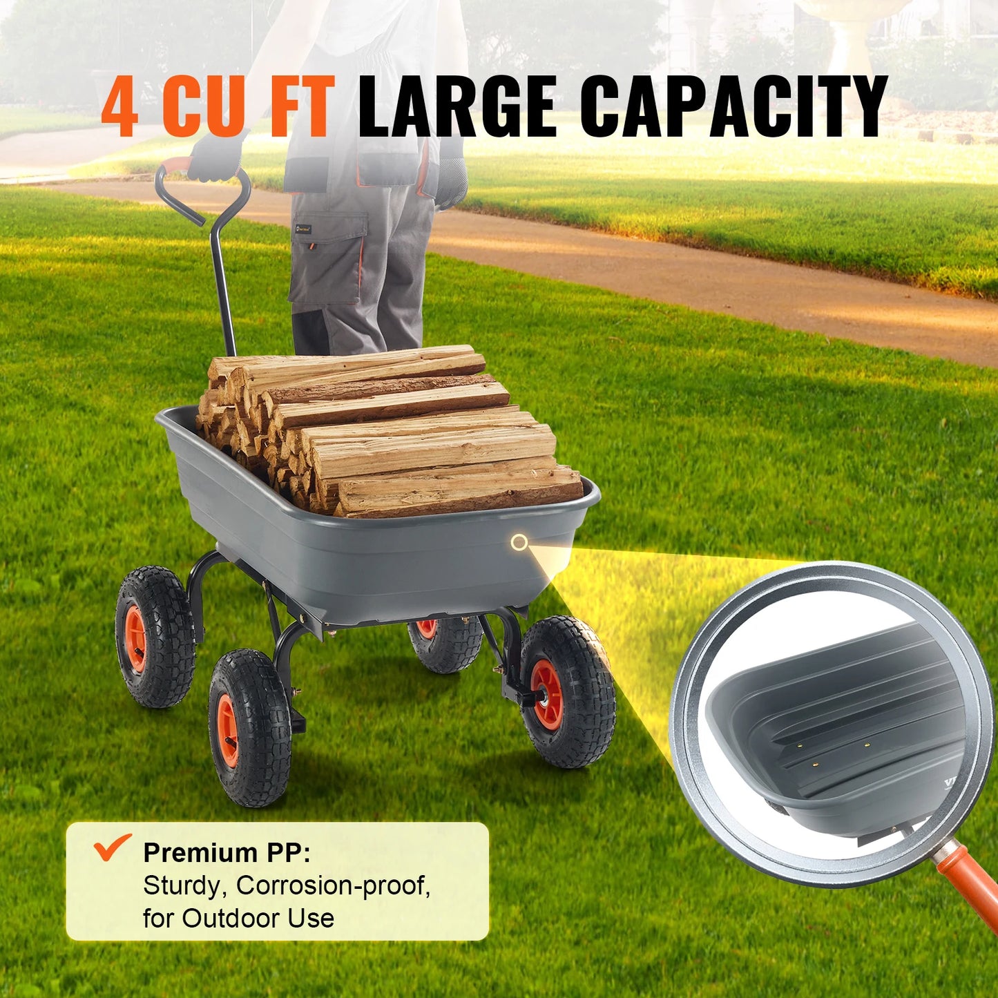 Poly Garden Dump Cart