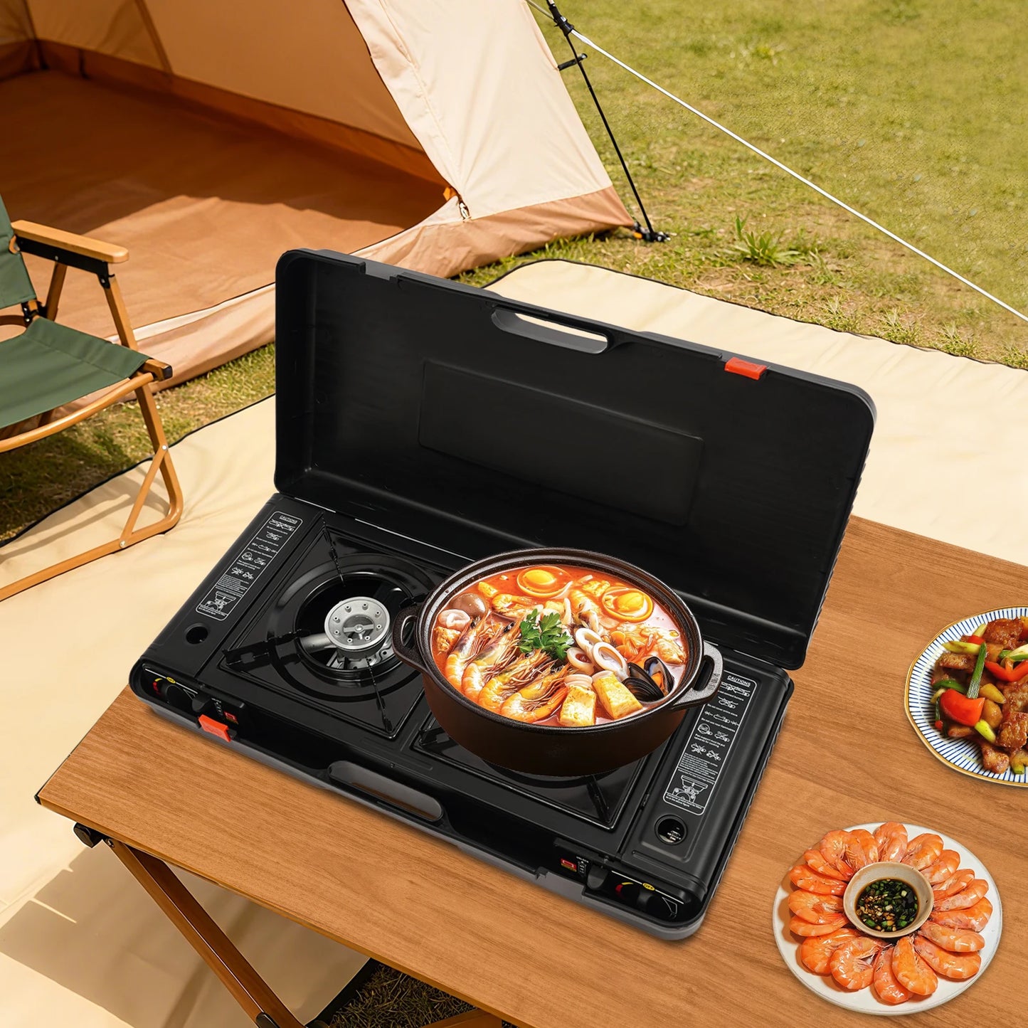 2.5KW Auto Ignition Butane/LPG Gas Stove w/Baking Tray